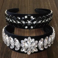 2021 crystal baroque rhinestone headband hairbands for women silver black hairband hair accessories for girls party wholesale