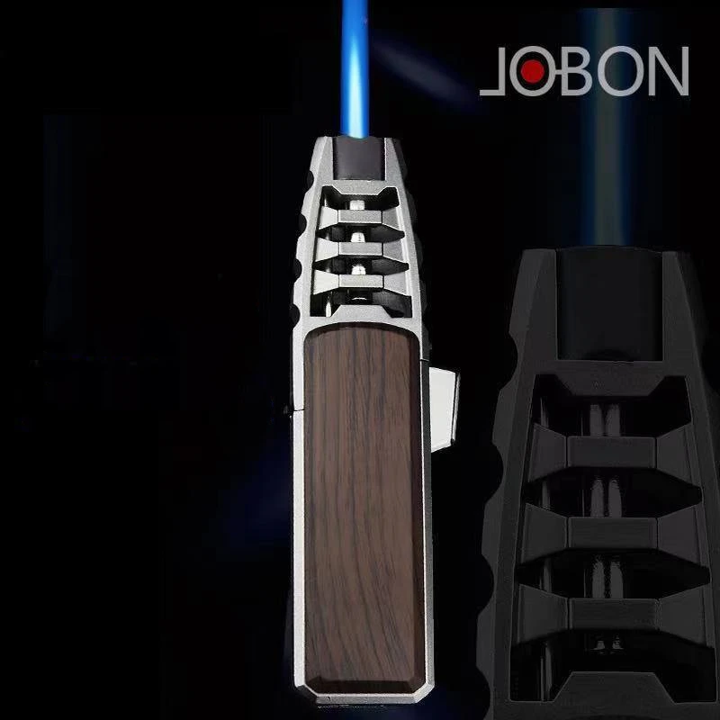 

2021 New Strong Outdoor Spray Gun Butane Tube Lighter Kitchen Barbecue Metal Turbine Windproof Cigar Lighter