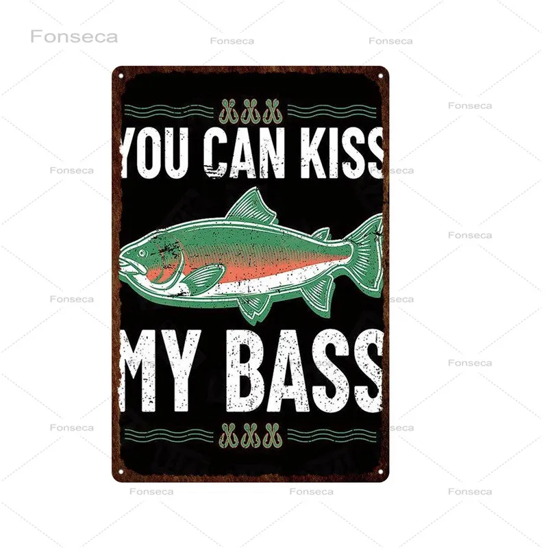 Fishing Rules Metal Tin Sign Vintage Plate For Wall Poster Farm Art Decoration Retro Stickers Plaques | Дом и сад