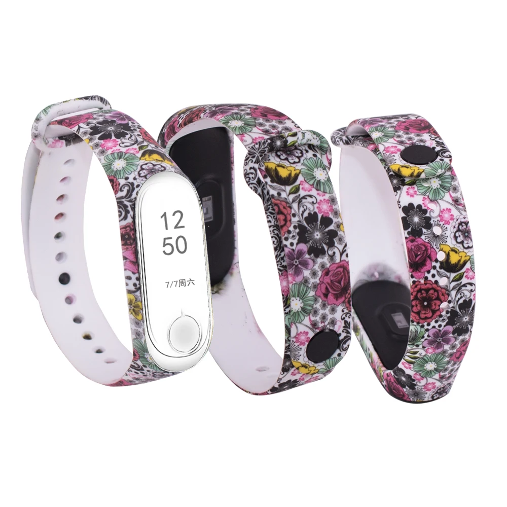 For Mi band 3 4 strap print silicone wrist for xiaomi mi Replacemet camouflage wristband bracelet | Электроника