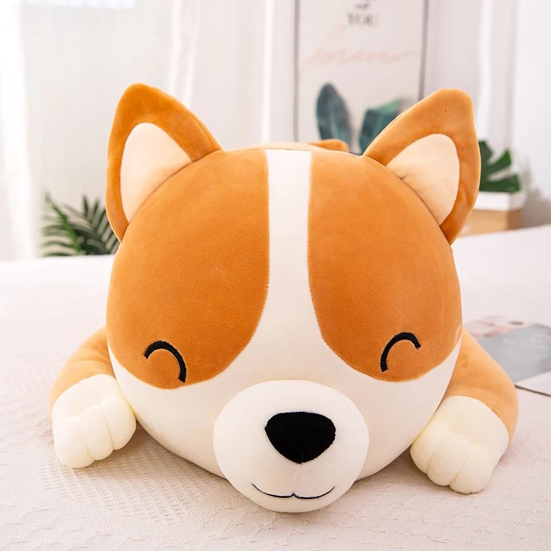 Giant Cute Corgi Dog Plush Pillows Stuffed Soft Down Cotton Animal Kids Toys Kawaii Shiba Inu Dolls for Children Birthday Gift images - 6