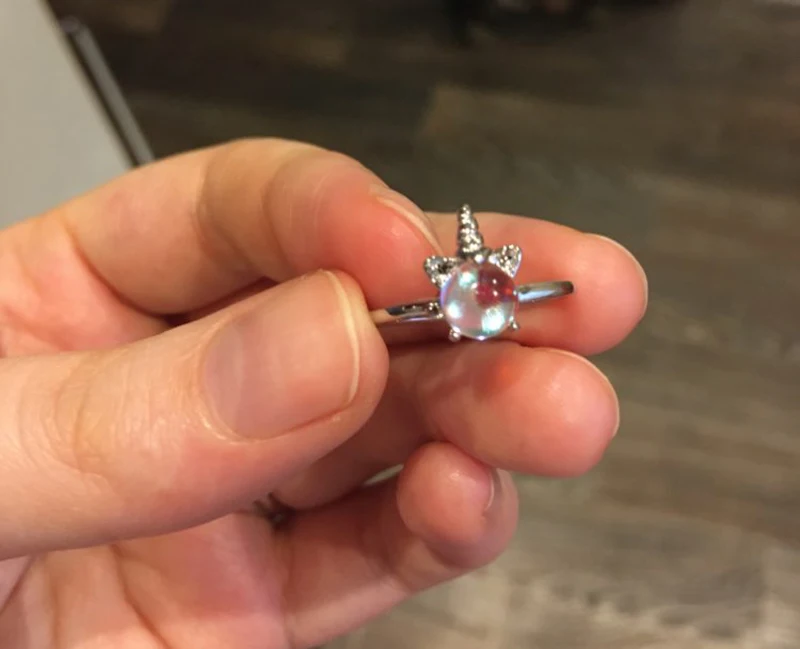 Новые изысканные модные открытые кольца YANHUI с единорогом из лунного камня для