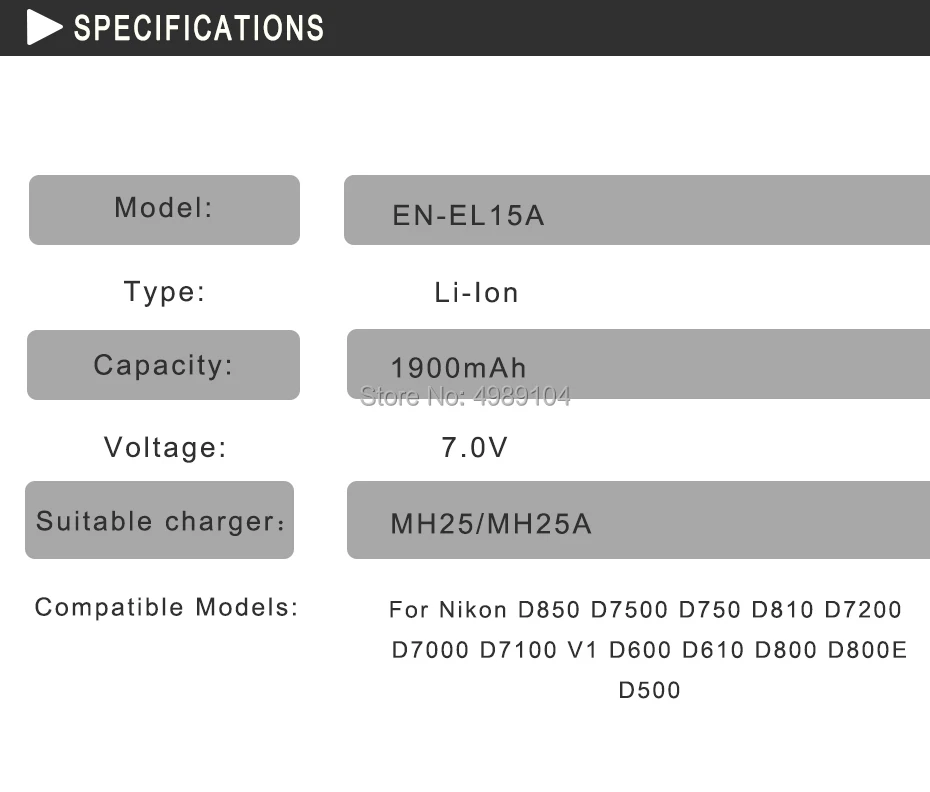 EN-EL15a ENEL15a RU EL15a Батарея батареи для Nikon D850 D810 D810A D750 D500 D7500 D7200 D7100 заменить EN-EL15/EL15