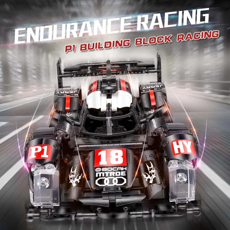 DHL 1908 шт. MOC Technic серии Супер гоночный автомобиль R18 R8 техника строительные блоки