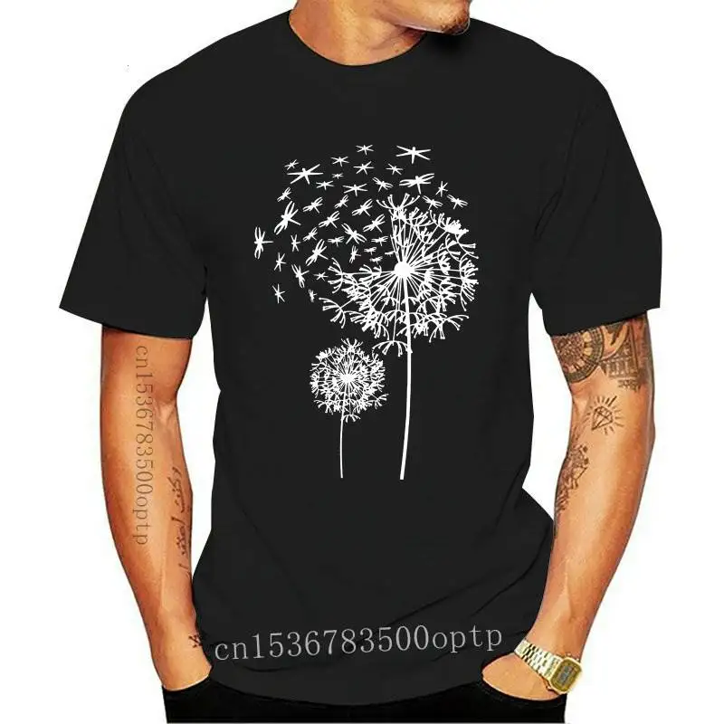 

New JCGO Summer Women T shirt Cotton Plus Size 5XL Short Sleeve Dragonfly Dandelion Print Female Loose Casual Large t-shirt Top