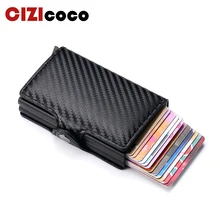 2021 Carbon Fiber Card Holder Mens Double Anti Rfid Credit Card holder Case Wallet Metal Business Bank Minimalist Wallet 2021 Carbon Fiber Card Holder Mens Double Anti Rfid Credit Card holder Case Wallet Metal Business Bank Minimalist Wallet