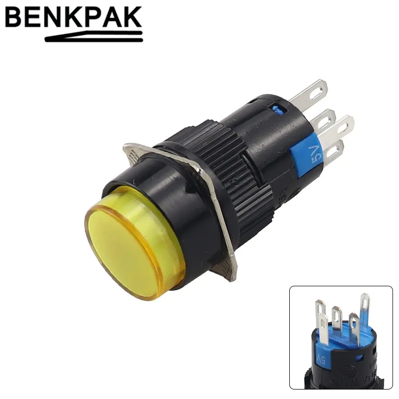 Светодиодный кнопочный выключатель 16 мм 5 В 12 24 220 В|switch lamp|lamp switchpush button lamp switch |