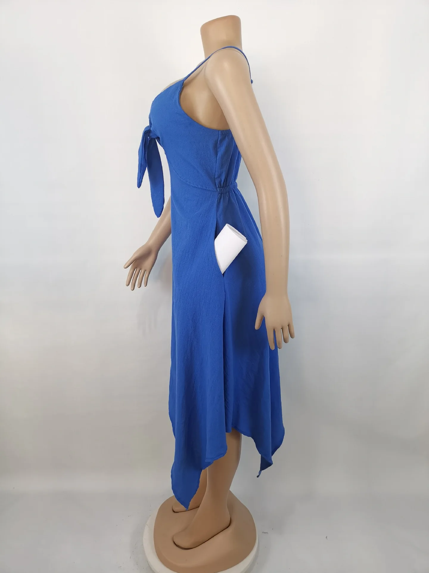 

Summer Casual V Neck Dresses Women Sexy Spaghetti Strap Tie Up Front Plus Size Dress Backless Spaghetti Strap Dress Vestidos