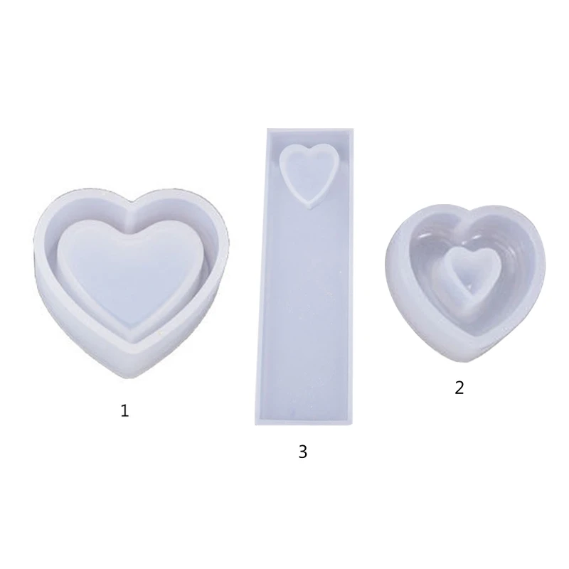 

Crystal Epoxy Resin Mold Heart Shaped Box Hollow Pendant Bookmark Casting Silicone Mould Handmade DIY Crafts Making Tool 32CF