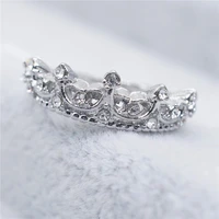 crown rings korean crown ring set with diamonds wedding party size 5 10 women 925 silver gorgeous zirconia jewelry
