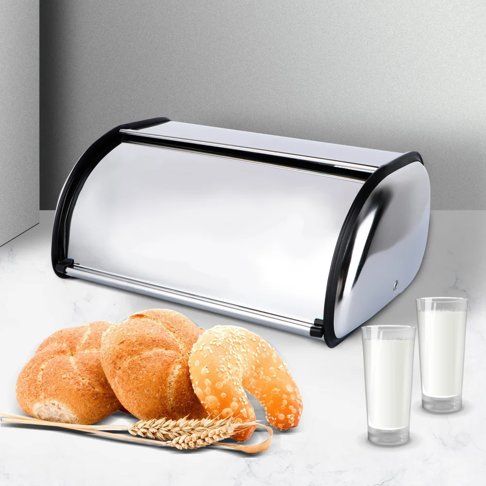 

1pc Bread Storage Case Container Kitchen Bread Box Kitchen Gadget for Bakery (Small Size 34X23X14.5CM with Window with Handle Si