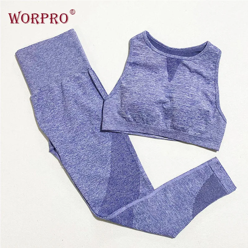 Бесшовные костюмы для йоги женщин комплект спортивной одежды спортзала одежда