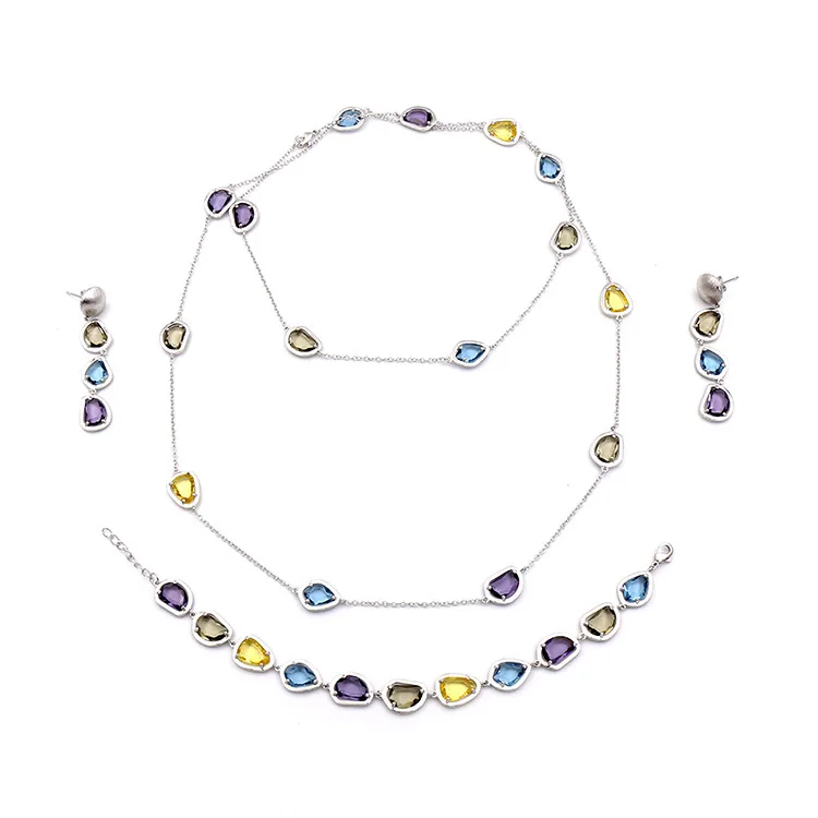 Женские серьги с фианитами 11 кристаллов серебро золото стекло кристалл