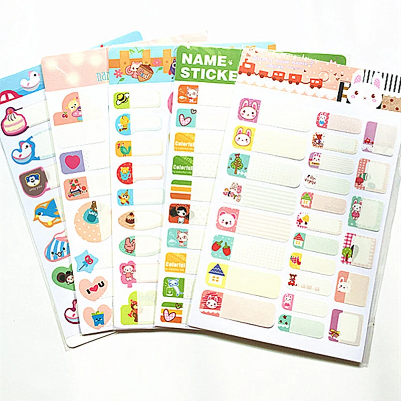 5 шт. случайных милых наклеек маркер для имени детской книги компьютера сделай