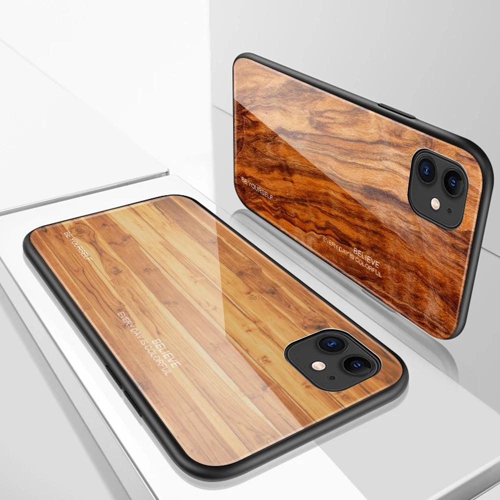 Роскошный чехол для телефона с текстурой древесины iPhone XS Max XR X мягкий тонкий