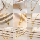 Женское колье с цепочкой MEYRROYU, из нержавеющей стали, геометрической формы, золотого цвета, 2021