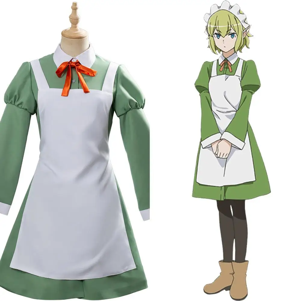 

Is It Wrong to Try to Pick up Girls in a Dungeon Ryuu Lion Cosplay Costume Maid Dress Apron Waitress Outfit For Girls