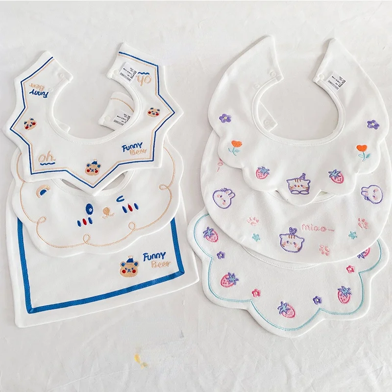 

3 Pcs/set New Cotton Baby Bibs Set Newborn Burp Cloths Cartoon Kids Feeding Bibs Cute Scarf bibs burp cloths Baby Essentials