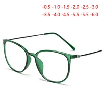 tr90 round nearsighted eyeglasses women men retro oval student finished myopia glasses prescription 0 5 0 75 1 0 1 5 to 6
