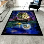 Коврик с волком для гостиной, домашний декор, Диванный коврик для стола, нескользящий коврик для стула, коврик для отдыха, Рождественский коврик