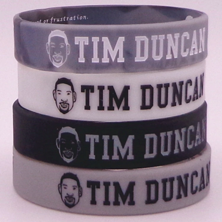 TIM Duncan Баскетбол спортивный силиконовый резиновый браслет наручный