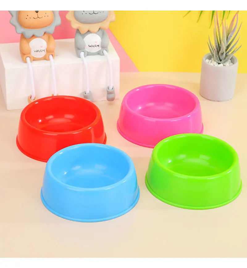

1PCS Colorful Pet Dog Cat Bowl Puppy Plastic Round Bowl Travel Feeding Food Water Bowl Dish Dog Food Bowls Pet Products
