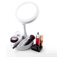 dhl adjustable stand desk aro de luz led para maquillaje espelho com lusterko led makeup mirror with storage box