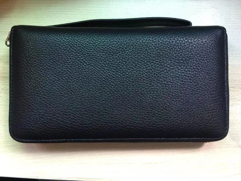 

2021 New Women's Leather Wallet Black Wings Decoration Zipper Purse