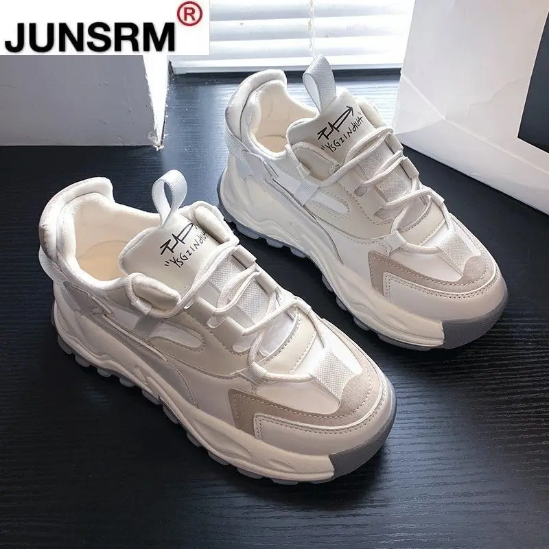 

2021 Fashion Women's Shoes Autumn Women's Comfortable Breathable Casual Shoes Women's Lace-up Color Matching Non-slip Sneakers