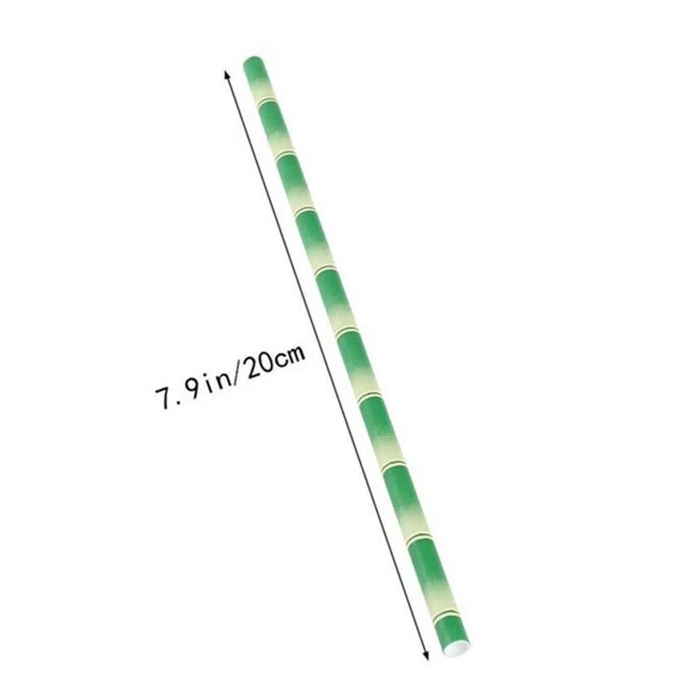 

Quality Green Bamboo Paper Straw Birthday Wedding Decorative Party Supplies