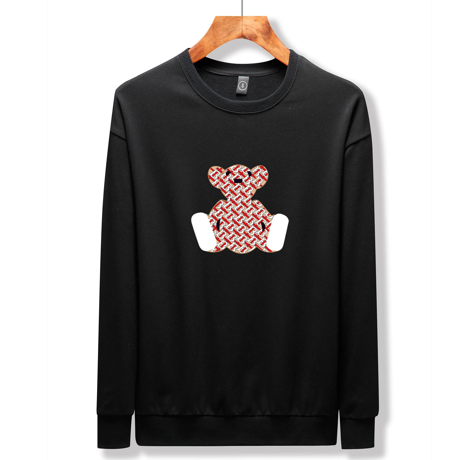 

Spring and Autumn Collarless Casual Hedging Trendy No Liner Ordinary Insert Pocket Youth Unhooded Printed Sweater