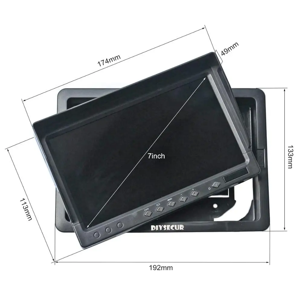 Автомобильный ЖК монитор DIYSECUR AHD 800x480 7 дюймов с поддержкой камеры 1080P и