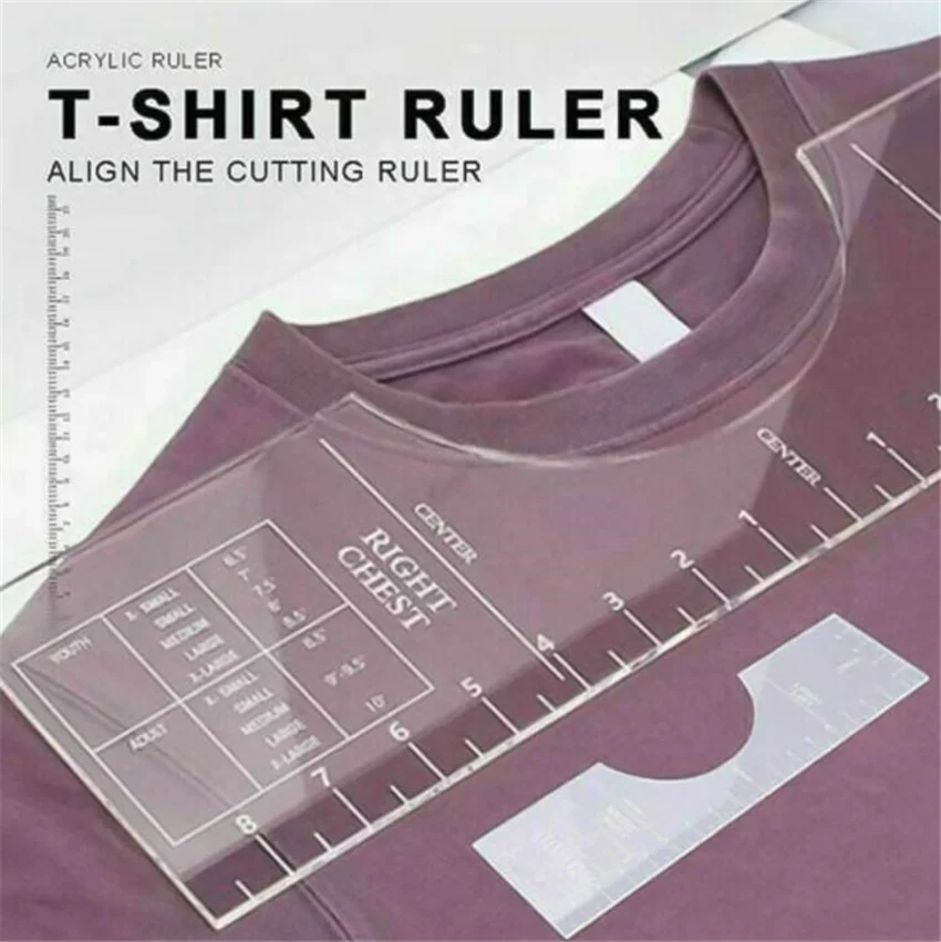 

5pcs T-Shirt Alignment Ruler For Guiding T-Shirt Design Fashion Rulers With Size Chart DIY Drawing Template Craft Tool Draftin