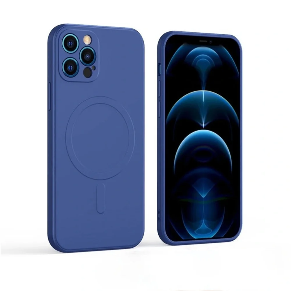 

Luxury Liquid Silicone Magnetic Phone Case For iPhone 13 12 Pro Max 12 13 Mini Wireless Charger Magsafing Magnet Back Cover