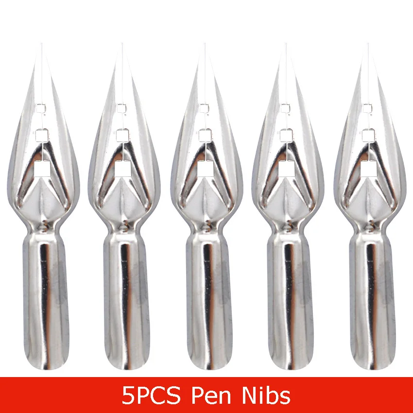 Three Square Pen Nib 1/5 шт пера для каллиграфического Письма Мультфильм комиксы рисунок перо для чернильницы деревянный держатель дело школьные принадлежности - Цвет: Three Square Pen Nib