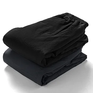 Зимние водонепроницаемые мужские брюки на утином пуху с высокой талией, плотные теплые деловые брюки для мужчин, пуховые брюки с подкладкой, верхняя одежда, PT-493