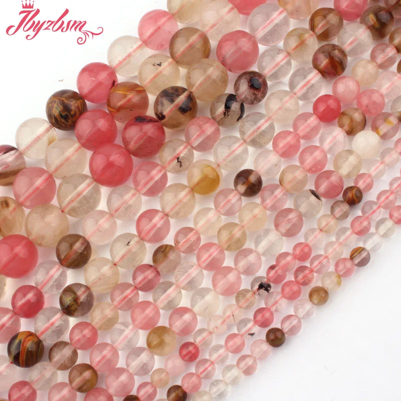 Круглый арбузный стеклянный разноцветный драгоценный камень 4 6 8 10 12 мм для