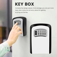 key lock box wall mounted aluminum alloy key safe box weatherproof 4 digit combination security code key storage lock box