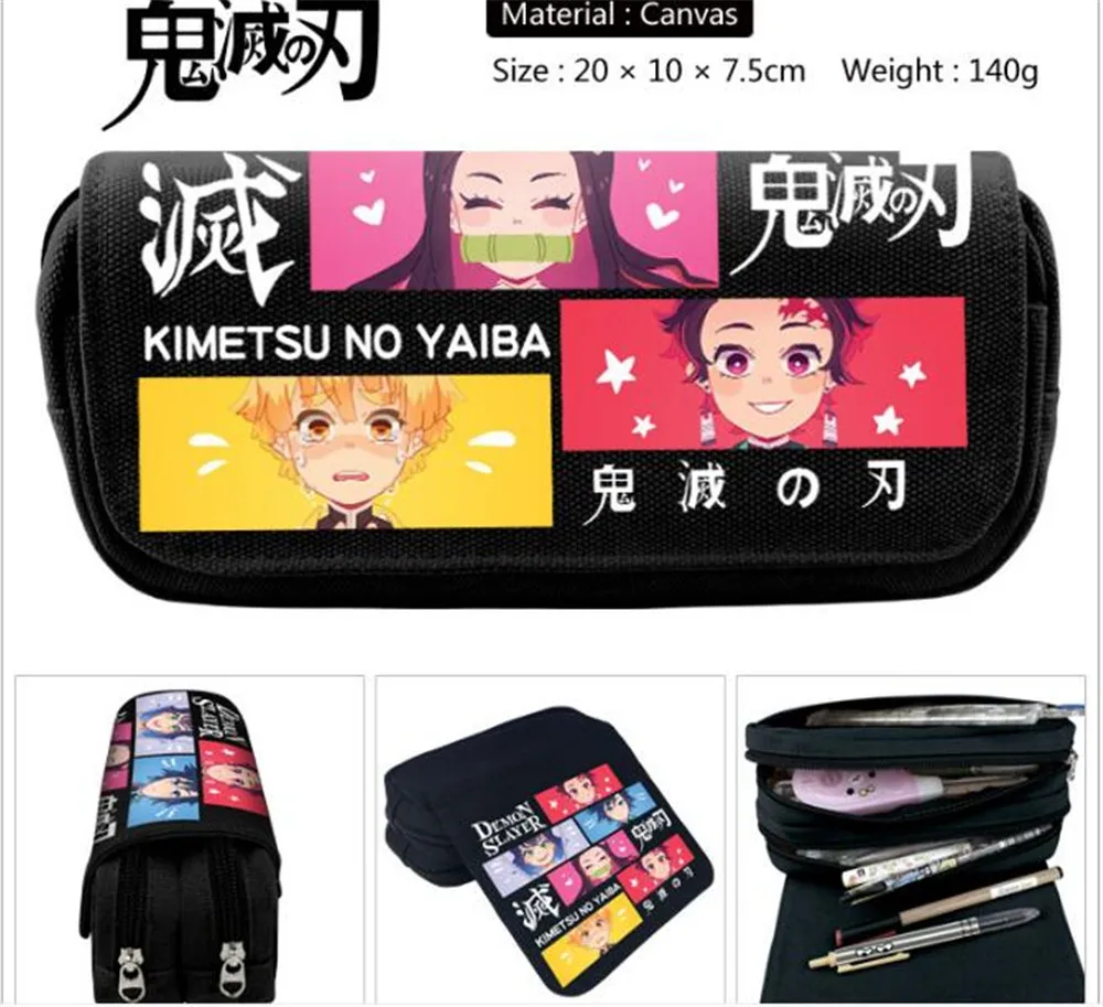 Сумка для карандашей с аниме рассекающий демонов: Kimetsu no Yaiba многофункциональная
