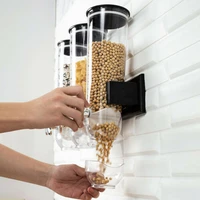 wall mounted dry food cereal dispenser snack grain plastic storage container kitchen xilf
