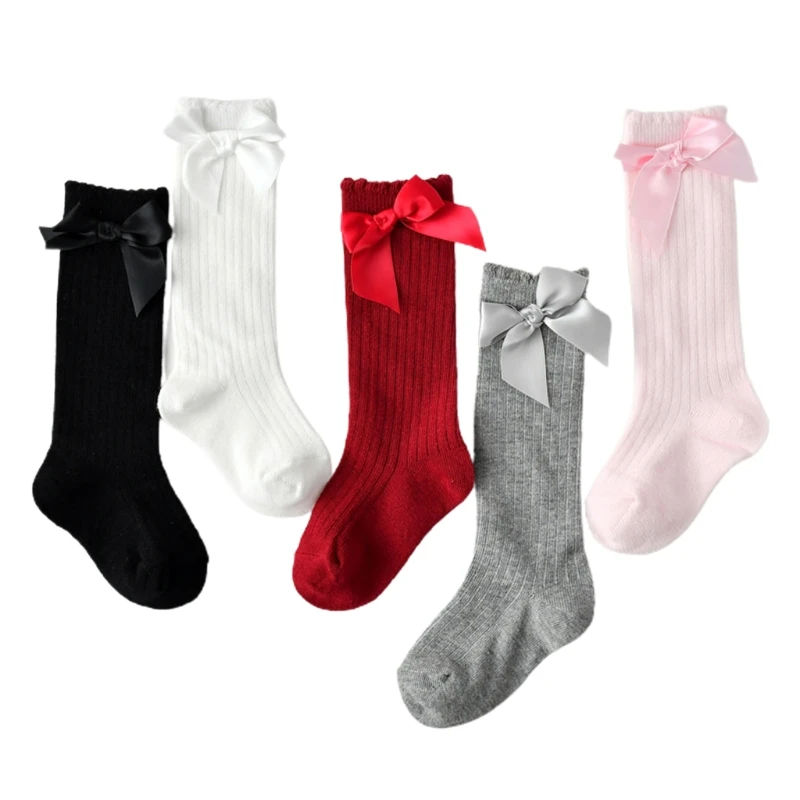 

Baby Girls Knee High Socks Toddlers Tube Ruffled Bow Stockings Infant Newborn Cotton Princess Frilly Socks P15C