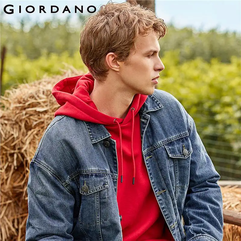 Giordano мужские куртки карго с длинным рукавом легкие джинсовые отложной воротник