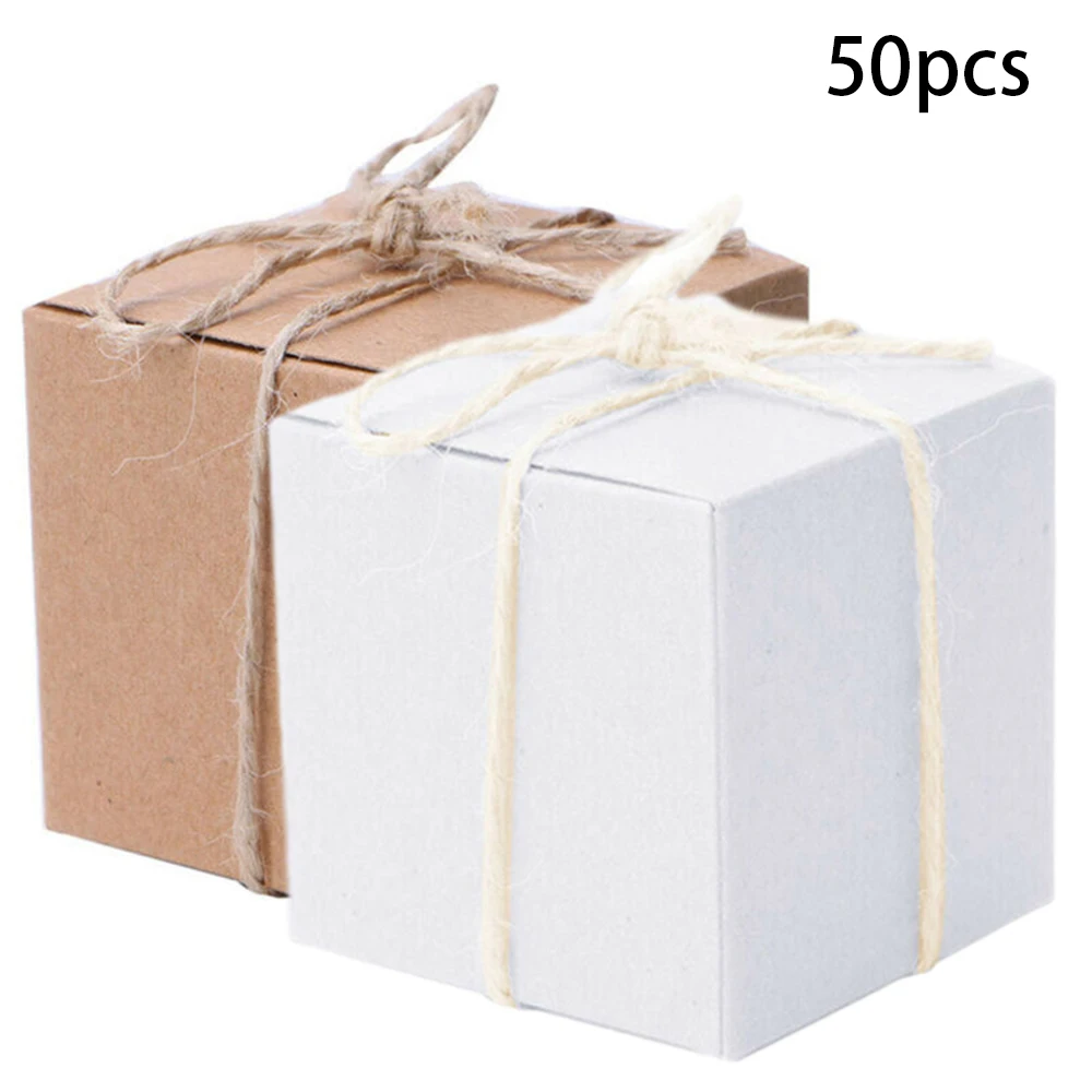 

Decoration Candy Boxes Set Festival Square Chic Kraft Paper Party Favors