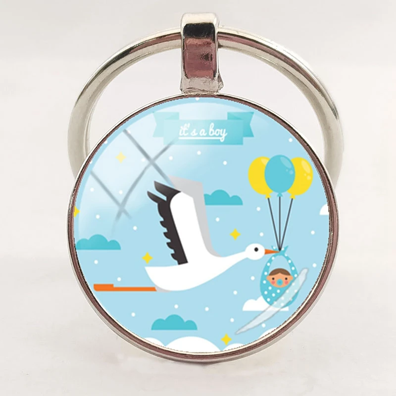 2020 Новый Модный ручной брелок stork и baby стеклянный купол на женская бижутерия