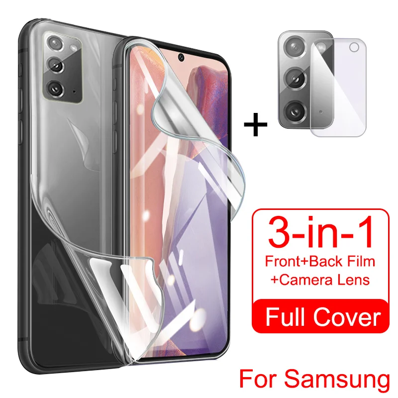 Полное покрытие Защитная Гидрогелевая пленка для Samsung Galaxy Note 20 Ultra 10 S20 S8 S9 S10 E Plus