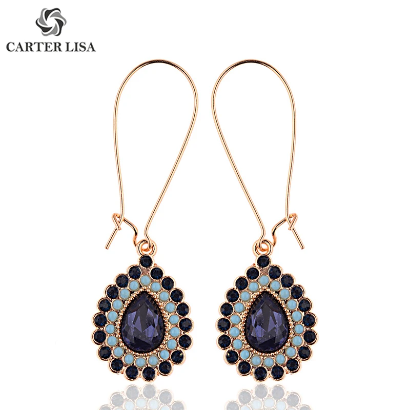 Женские богемные висячие серьги CARTER LISA этнические в форме капли воды с