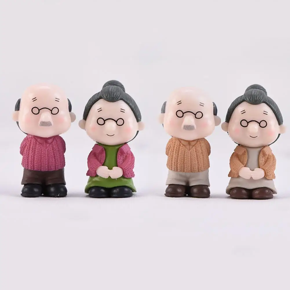 2 шт. мини Смола пара дедушка и фигурка модель автомобиля украшение домашнего