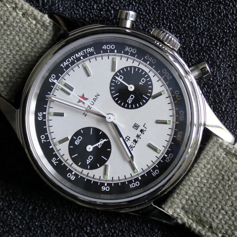 

Seagull Movement 1963 Pilot Panda Watches Sapphire Glass Luminous Manual Chronograph Mechanical Men Stainless Steel Wrist watch