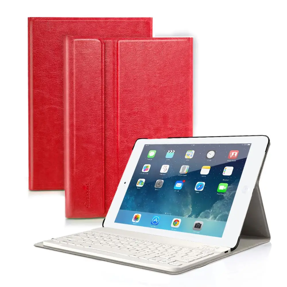 KB1202 Для iPad 2/3/4 9,7 Клавиатура Чехол Smart Стенд Крышка магнитно-Съемный Беспроводной Bluetooth клавиатура в DE/FR/ES/IT Язык - Цвет: KB1202