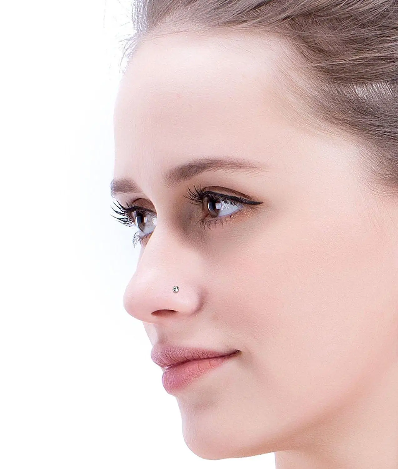 1 упаковка 40 шт. хрустальные стразы прямые пусеты для пирсинга носа L образное
